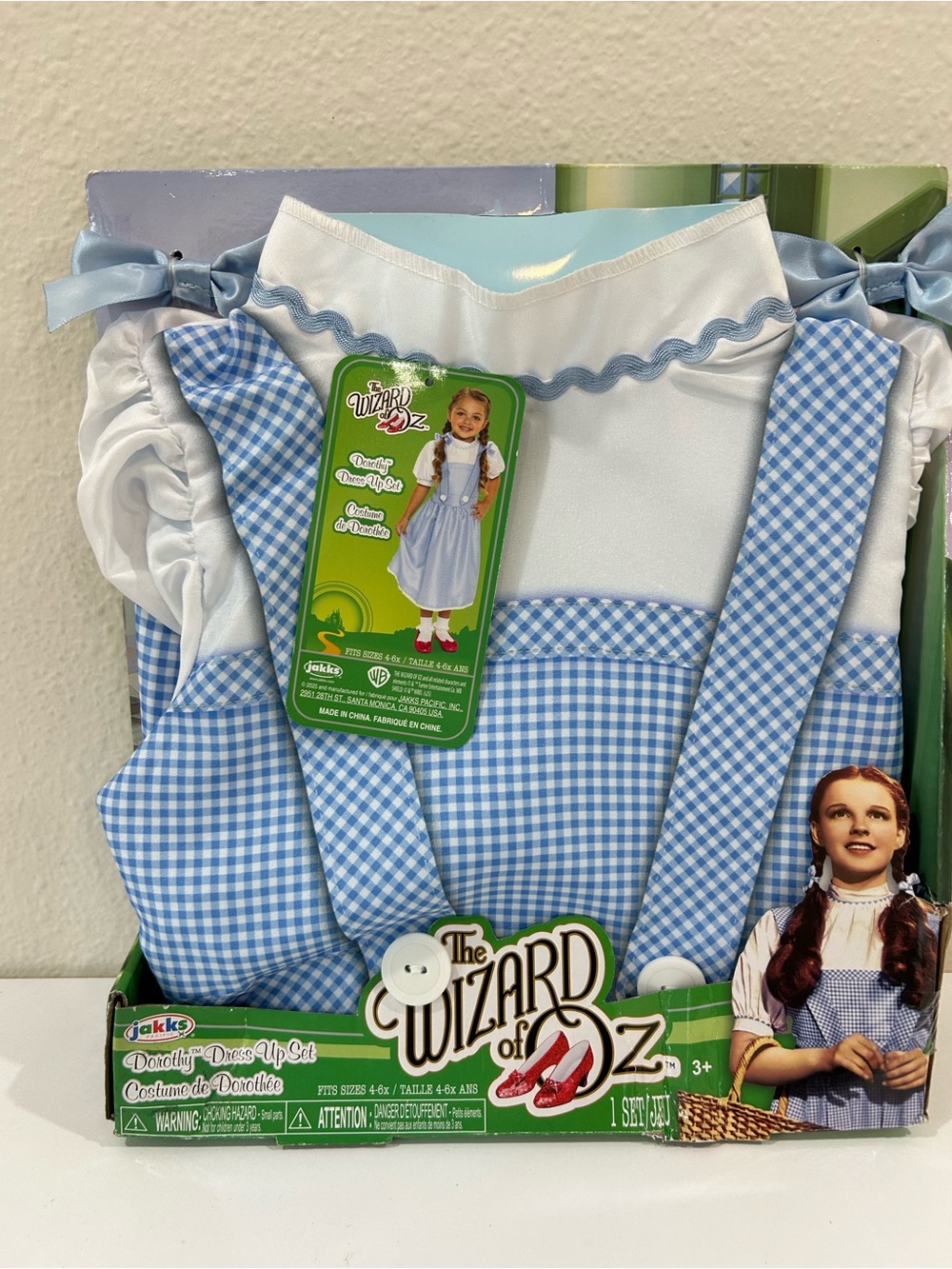 Wizard of Oz Dorothy Blue Gingham Halloween Costume Dress With Matching Bows